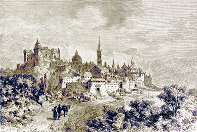 Widok Spoleto, ilustracja z "Historii Rzymu" Victora Duruy