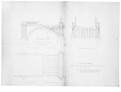Projekt i elewacja dla Westminster Bridge autorstwa Charles Barry