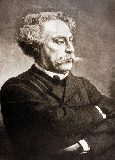 Alexandre Dumas Fils (1824-1895) pisarz francuski, wg Leona Bonnata (grafika) autorstwa Charles Baude