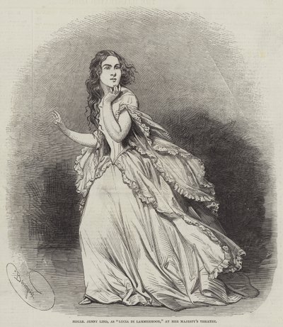 Mademoiselle Jenny Lind, jako Łucja z Lammermoor, w Her Majesty