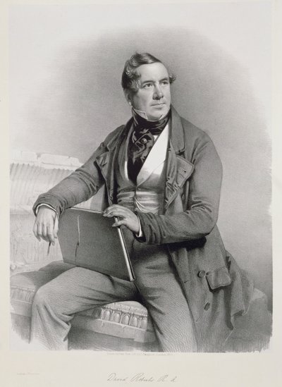 Portret Davida Robertsa (1796-1864), frontispis do I tomu "Ziemi Świętej", 1844 r. autorstwa Charles Baugniet