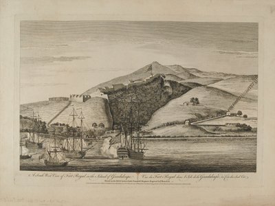?Południowy widok na Fort Royal na wyspie Guadaloupe?, 1759 circa? autorstwa Charles Benazech