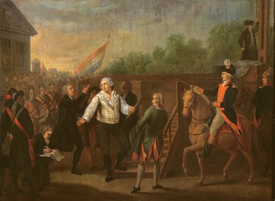 Ludwik XVI (1754-93) u stóp szafotu, 21 stycznia 1793 autorstwa Charles Benazech