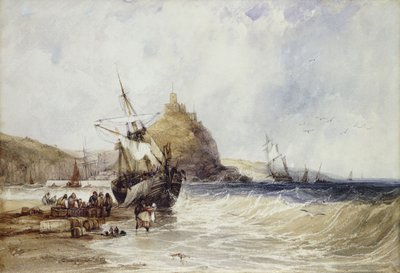Rozładunek podstawki pod górą św. Michała, autorstwa Charles Bentley
