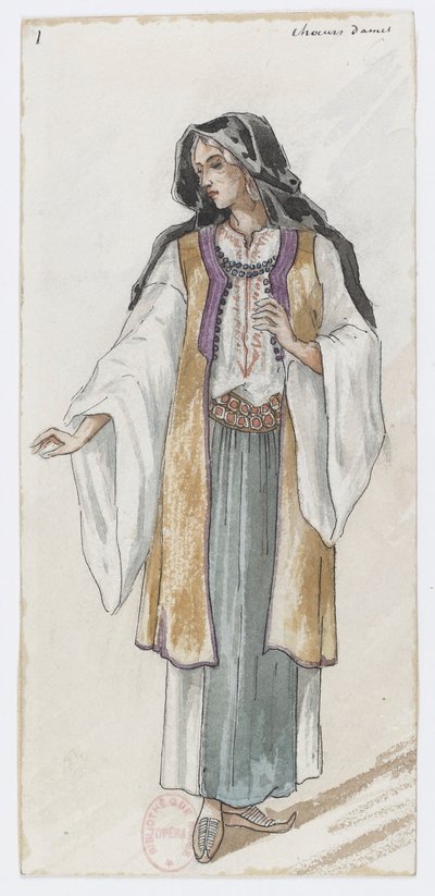 Holmès - Czarna góra - kostiumy zaprojektowane przez Charlesa Bianchiniego - 01. Chór damski autorstwa Charles Bianchini