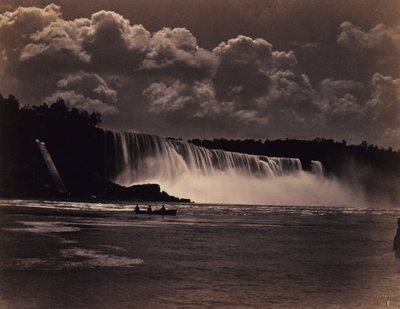 Niagara z łodzią, ok. 1870 r. (srebrna odbitka albuminowa) autorstwa Charles Bierstadt