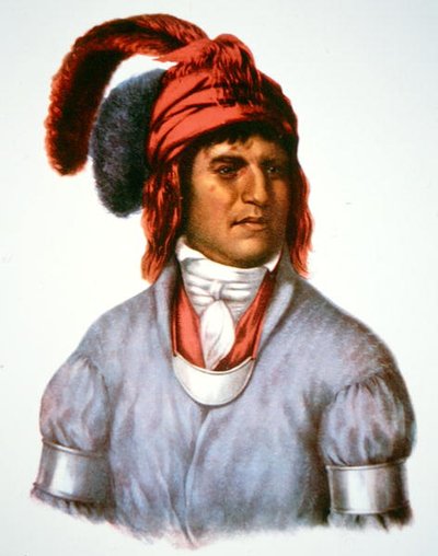 Ledagie, wódz ludu Creek, z obrazu z 1825 r. (kolor lito) autorstwa Charles Bird (after) King
