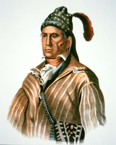 Menawa, wódz ludu Creek, z obrazu z 1826 r. (kolor lito) autorstwa Charles Bird (after) King