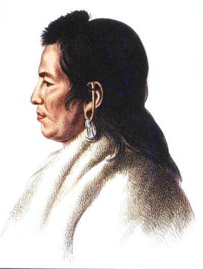 Shahaka (Wielki Biały) wódz ludu Mandan (kolor lito) autorstwa Charles Bird (after) King