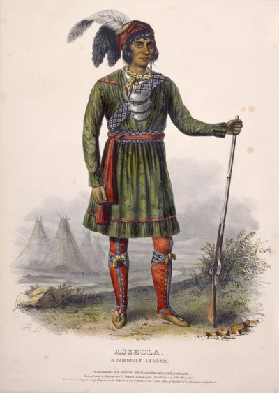ASSEOLA, WÓDZ SEMINOLE, z Historii plemion indiańskich Ameryki Północnej autorstwa Charles Bird King