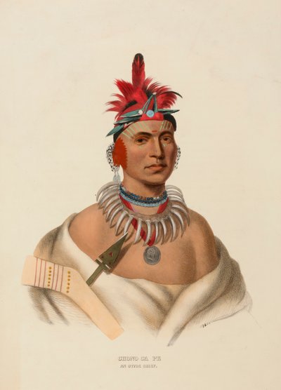 CHONO CA PE. AN OTTOE CHIEF., z Historii plemion indiańskich Ameryki Północnej autorstwa Charles Bird King
