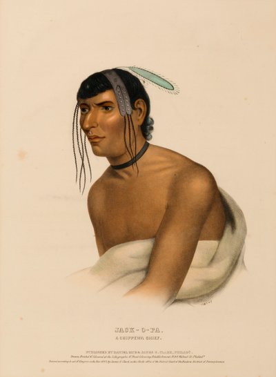 JACK-O-PA. A CHIPPEWA CHIEF., z Historii plemion indiańskich Ameryki Północnej autorstwa Charles Bird King
