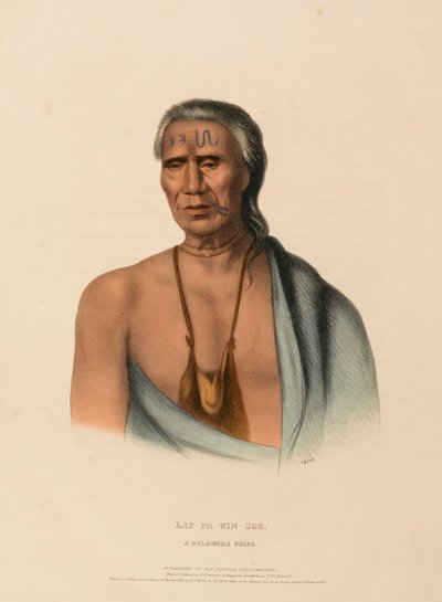 LAP-PA-WIN-SOE. A DELAWARE CHIEF., z Historii plemion indiańskich Ameryki Północnej autorstwa Charles Bird King