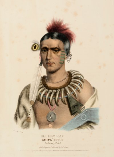 MA-HAS-KAH, z Historii plemion indiańskich Ameryki Północnej autorstwa Charles Bird King