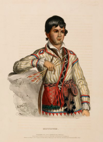 MISTIPPEE., z Historii plemion indiańskich Ameryki Północnej autorstwa Charles Bird King