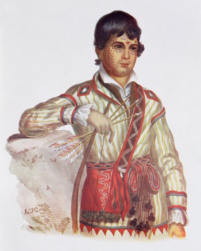 Mistipee, Son of Yoholo-Micco, ilustracja z „Indiańskich plemion Ameryki Północnej, tom 2”, Thomasa L. McKenneya i Jamesa Halla, wyd. John Grant (kolor lito) autorstwa Charles Bird King