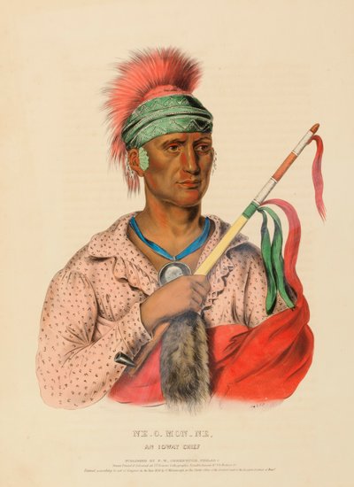 NE-O-MON-NE, WÓDZ IOWAY, z Historii plemion indiańskich Ameryki Północnej autorstwa Charles Bird King