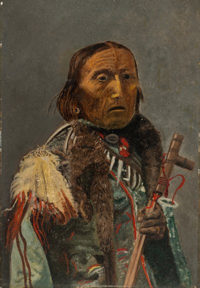 Rdzenny Amerykanin z fajką pokoju (olej na tekturze) autorstwa Charles Bird King