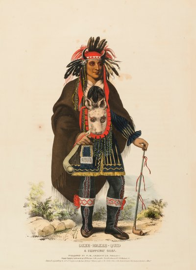 OKEE-MAKEE-QUID. A CHIPPEWAY CHIEF., z Historii plemion indiańskich Ameryki Północnej autorstwa Charles Bird King