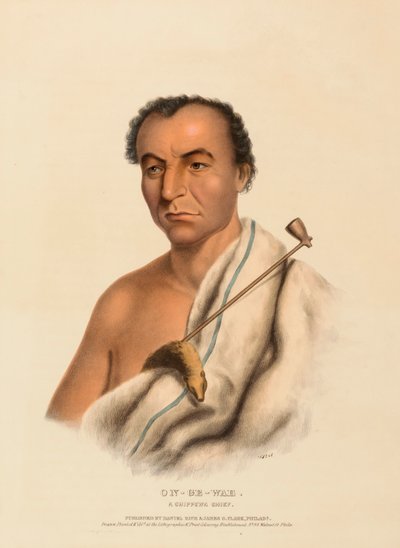 ON-GE-WAE. A CHIPPEWA CHIEF., z Historii plemion indiańskich Ameryki Północnej autorstwa Charles Bird King