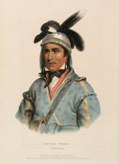 OPOTHLE YOHOLO. A CREEK CHIEF., z Historii plemion indiańskich Ameryki Północnej autorstwa Charles Bird King
