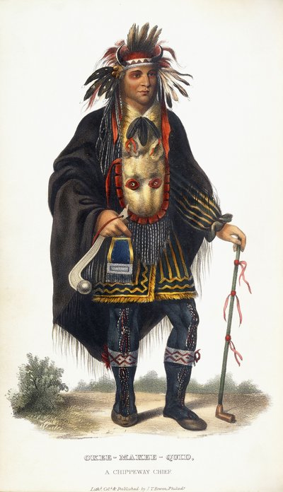 Okee-Makee-Quid, szef Chippeway, 1854 autorstwa Charles Bird King
