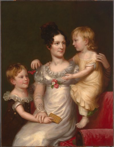 Sarah Weston Seaton ze swoimi dziećmi Augustynem i Julią, ok. 1930 r. 1815. autorstwa Charles Bird King