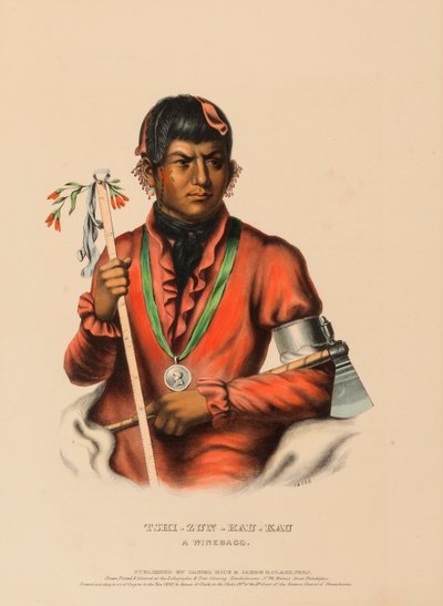 TSHI-ZUN-HAU-KAU. A WINNEBAGO., z Historii plemion indiańskich Ameryki Północnej autorstwa Charles Bird King