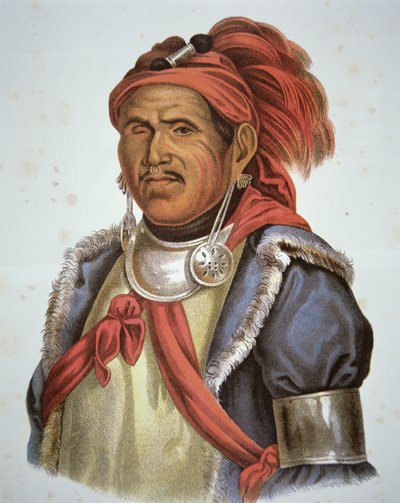 Tenskwatawa (1775-1836) (kolor lito) autorstwa Charles Bird King