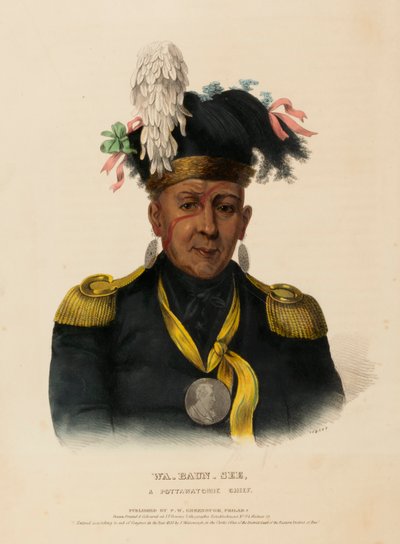 WA-BAUN-SEE, A POTTAWATOMIE CHIEF, z Historii plemion indiańskich Ameryki Północnej autorstwa Charles Bird King