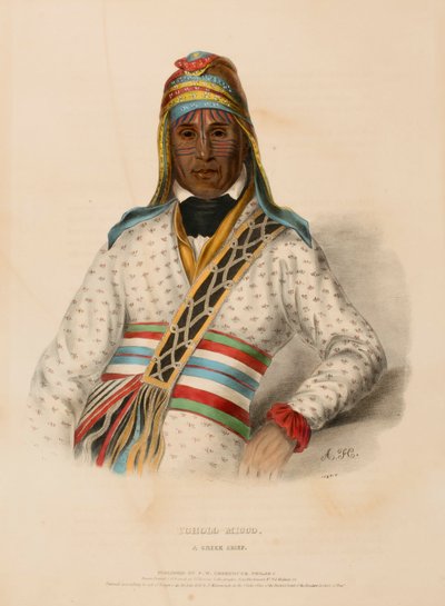 YOHOLO-MICCO. A CREEK CHIEF., z Historii plemion indiańskich Ameryki Północnej autorstwa Charles Bird King