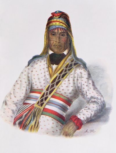 Yoholo-Micco, wódz potoku, 1825, ilustracja z „Indiańskich plemion Ameryki Północnej, tom 2”, Thomasa L. McKenneya i Jamesa Halla, wyd. John Grant (kolor lito) autorstwa Charles Bird King