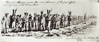 Hobart Town Chain Gang, ok. 1831 r. autorstwa Charles Bruce