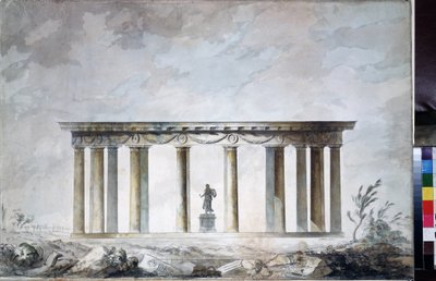 Szkic pawilonu parkowego w Carskim Siole (Sankt Petersburg) (Szkic pawilonu parkowego w Carskim Siole). Rysunek Charlesa Camerona (ok. 1730 autorstwa Charles Cameron
