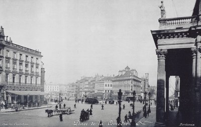 Bordeaux: Place de la Comedie (zdjęcie czarno-białe) autorstwa Charles Chambon