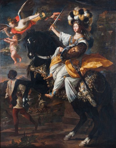 Christine Marie z Francji 1606-1663, księżna Sabaudii, jako Minerwa, ok. 1663. autorstwa Charles Claude Dauphin