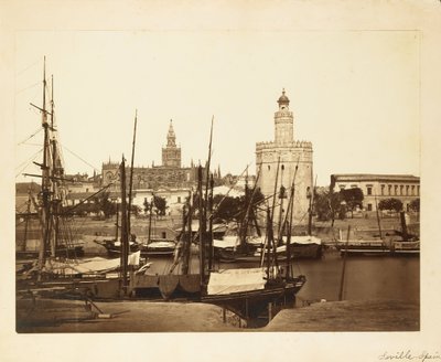 Katedra, Torre del Oro i rzeka Gwadalkiwir, Sewilla autorstwa Charles Clifford