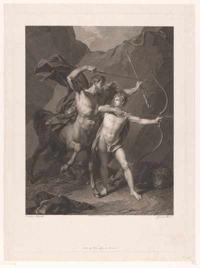 Chiron instruuje Achillesa w łucznictwie autorstwa Charles Clément Bervic
