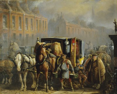Londyńska taksówka (olej na płótnie) (dla par patrz 266153) autorstwa Charles Cooper Henderson