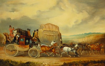 Exeter do Londynu Royal Mail mijający Exeter Wagon Williama Downe