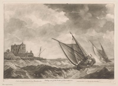 Żaglówki odpływają z portu Vlissingen Wypłynięcie z Portu Flushing (tytuł na obiekcie) autorstwa Charles Corbutt