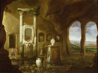 Pomnik Augusta w grocie z figurami, XVII w. autorstwa Charles Cornelisz de Hooch