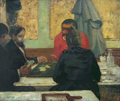 Gracze w karty, 1883 (olej na karcie) autorstwa Charles Cottet