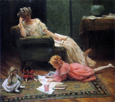 Oglądając zabawę dziecka, 1909 autorstwa Charles Courtney Curran