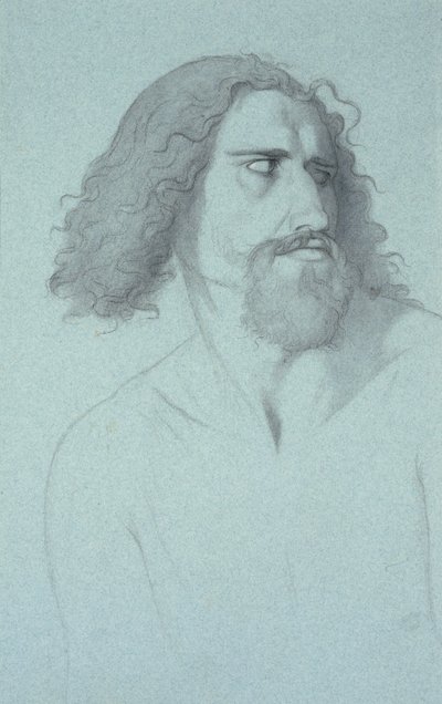 Głowa mężczyzny (węgiel na papierze) autorstwa Charles Damour