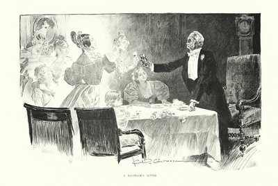 Wieczerza kawalerska (litografia) autorstwa Charles Dana Gibson