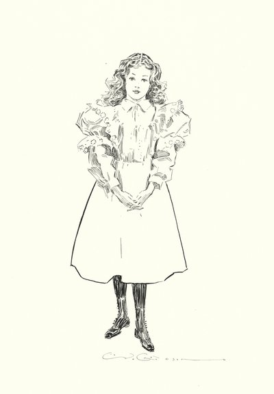 Mała amerykańska dziewczynka (litografia) autorstwa Charles Dana Gibson