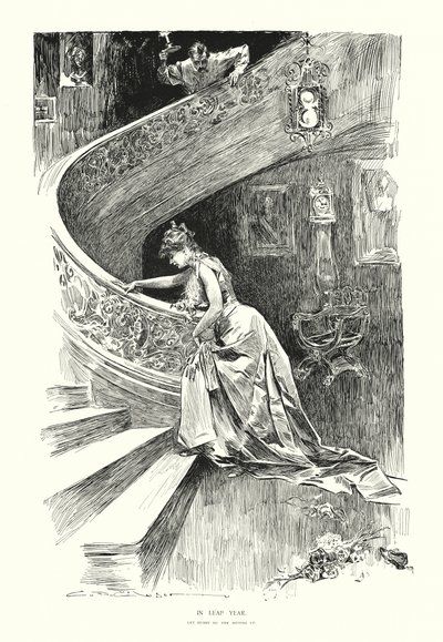 W roku przestępnym (litografia) autorstwa Charles Dana Gibson