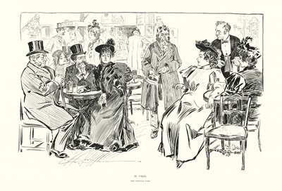 W Paryżu (litografia) autorstwa Charles Dana Gibson