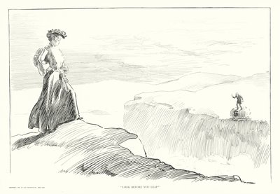 "Look before you Leap" (litografia) autorstwa Charles Dana Gibson